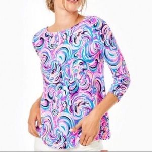 BRAND NEW Lilly Pulitzer Ophelia Top Neon Pink Bright Vibrant Coastal